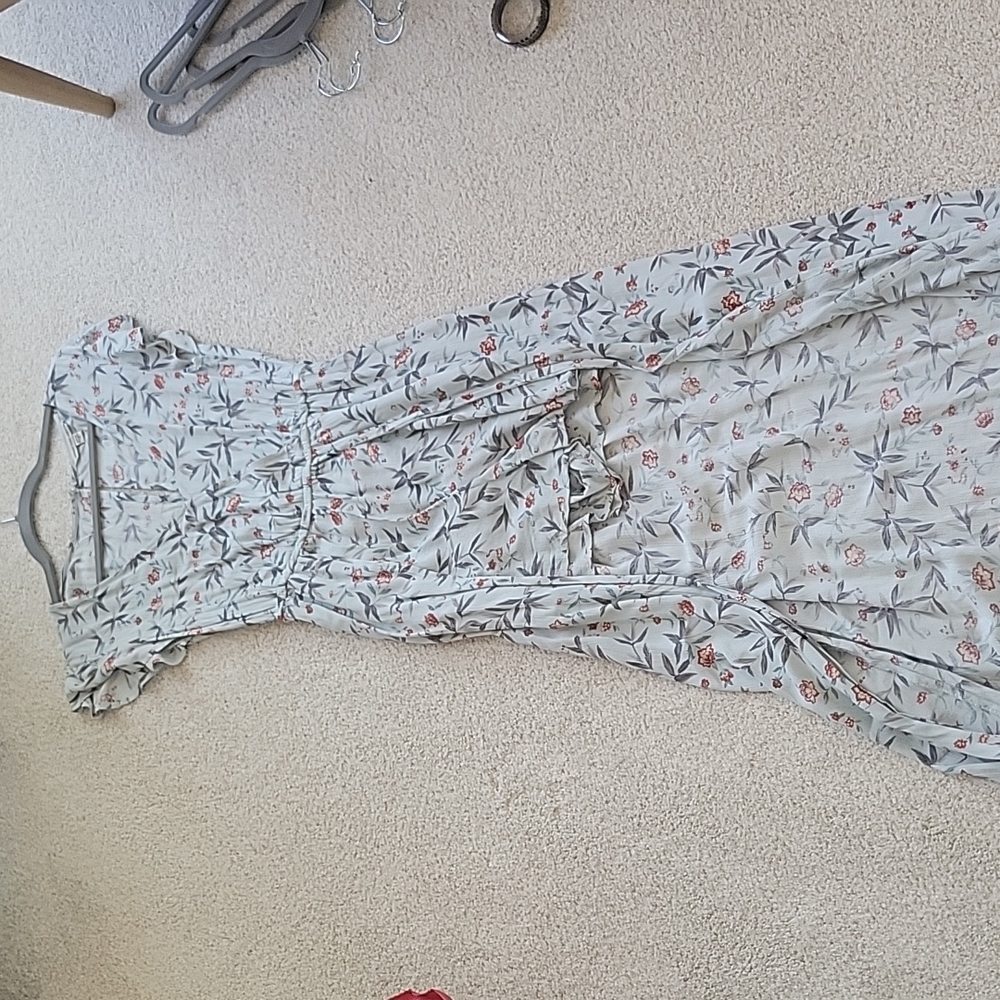 American Eagle Romper Dress S Blue Floral